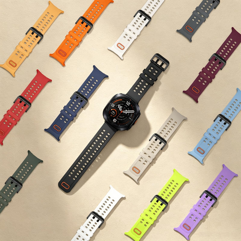 Sport Band Compatible for Samsung Galaxy Watch Ultra 2 47mm (2026) | for Galaxy Watch Ultra 47mm (2025/2024), Breathable Wristband Waterproof Replacement Soft Silicone Marine Strap for Men Women Midnight Blue
