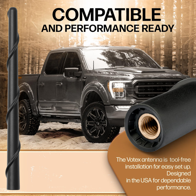 Votex 8 Inch Antenna fits Chevrolet Silverado 1500 (2006-2026) Short Rubber Antenna - Carwash Proof - Premium Reception - Internal Copper Coil