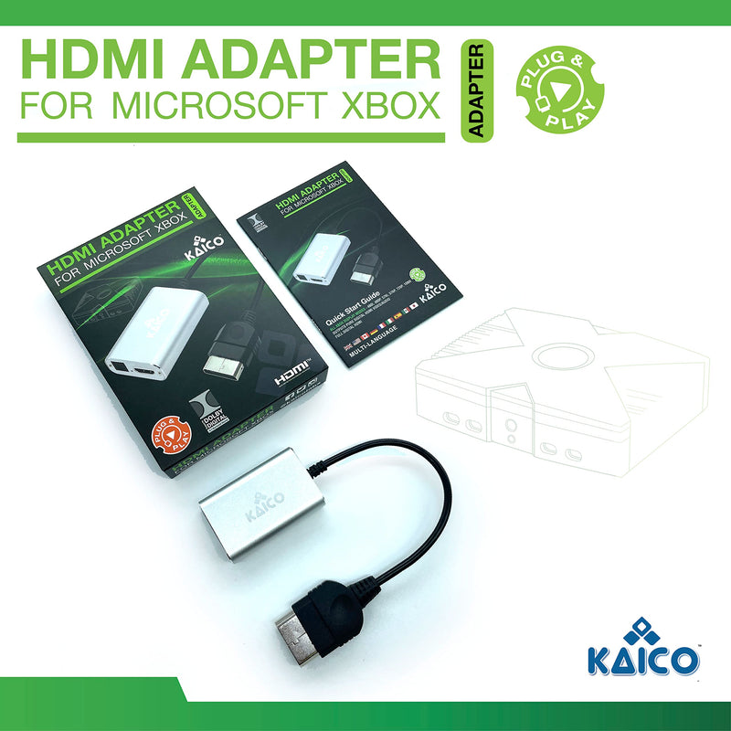[AUSTRALIA] - Kaico Original Xbox to HDMI Adapter– HD Link Cable for Original Xbox Console– Supports 480i/480p/720p/1080i– Dolby Digital 5.1 via Optical Port– Plug & Play Converter with Toslink Audio Support 