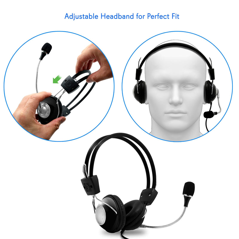 Multimedia Gaming USB Mic Headset - Over Ear Professional Wired Headphone w/ Noise Cancelling Mic, 3D 360 Stereo Surround Sound - PC Gaming Console - Game, Skype Chat, Call Center - Pyle Home PHPMCU10