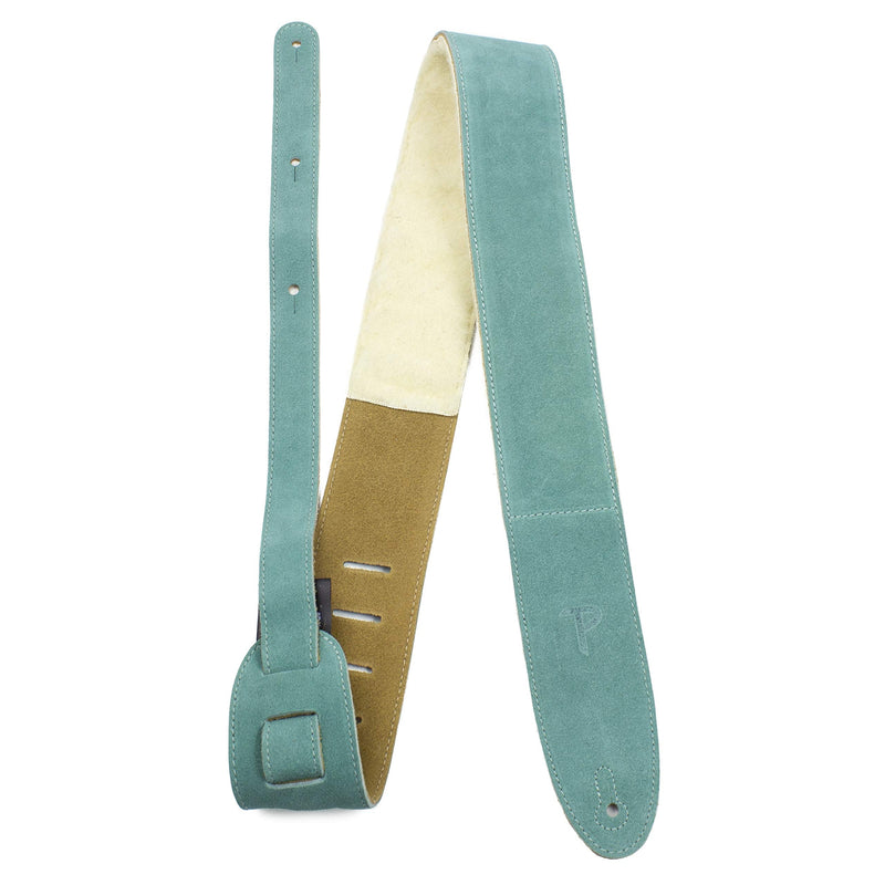 [AUSTRALIA] - Perri's Leathers Suede Guitar Strap with Sheepskin Pad, Anti-Slip, Adjustable 41"–56", Compatible with All Guitars Teal 
