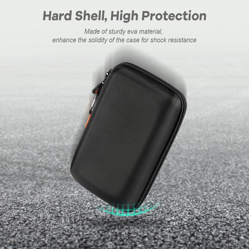 Shockproof Hard Shell Carrying Case, Large Capacity Storage Pouch Bag | Fits GPS, External Hard Drive, Power Bank, Charger, Cable, Travel Tech Organizer, Durable EVA Material Z Black and Deep Purple