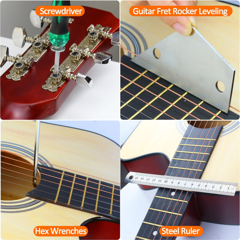 28Pcs Guitar Tool Kit, Guitar Accessories Gifts for Men, Guitar Maintenance Kit with Carry Bag, Guitar Repair Kit for Acoustic Electric Guitar Ukulele Bass Banjo, TIMDAM Guitar Setup Kit Guitar Gifts 28 Pcs