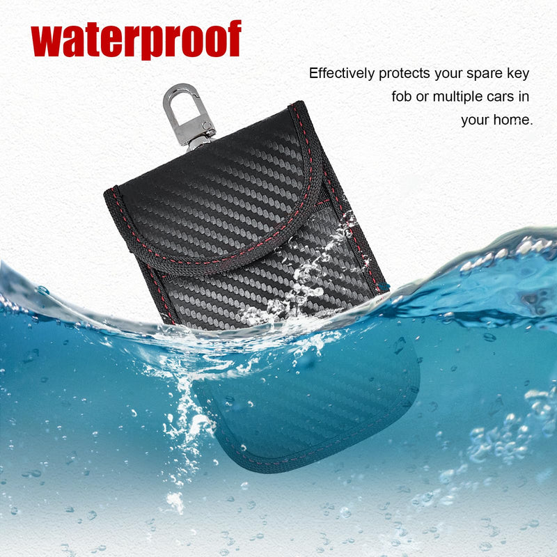Kewucn 2 Pack Faraday Bag for Key Fob, RFID Signal Blocking Key Fob Protector and Anti-Hacking Faraday Cage, Carbon Fiber Anti-Theft Car Keys Faraday Pouch, Premium Car Key Safe Protector (Small) Small (3.15×5.12 inches)