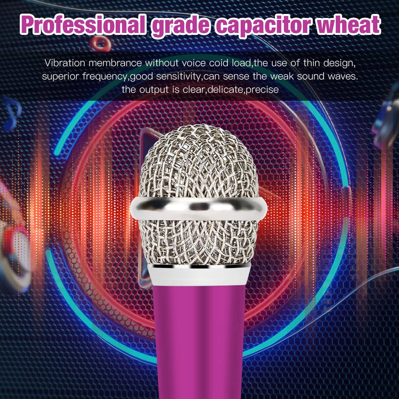 [AUSTRALIA] - Mini Microphone,Portable Vocal Tiny Microphone, Asmr Microphone ,Phone Microphone, Mini Karaoke Microphone for Voice Recording Chatting And Singing On Iphone,Android,Laptop Notebook（Pink purple） Rose purple 