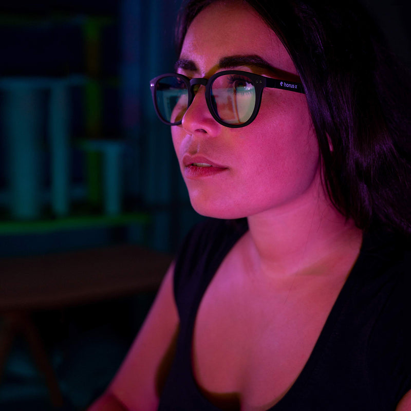 Horus X • Bundle Light Gaming & Office Glasses Rest Filter Protection [50-86%] • Anti Blue Light Screens • Video Games Computer Console PC • Gaming Accessories Pack • Men and Women