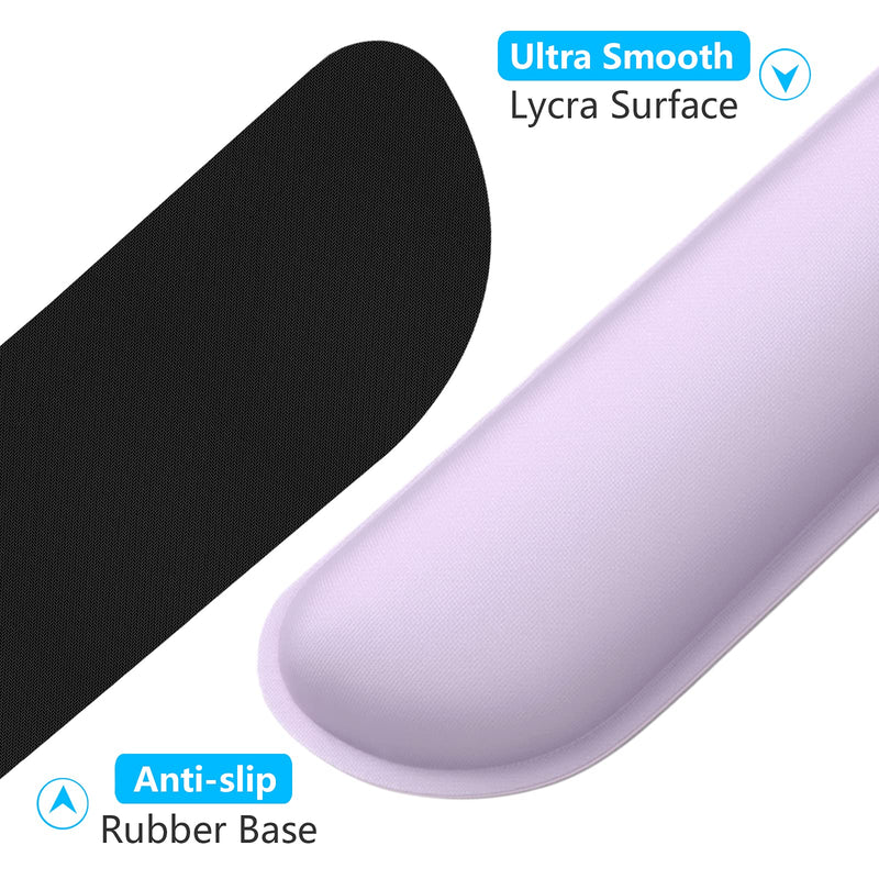 Dapesuom Enlarge Keyboard Wrist Rest Pad,Memory Foam Set Wrist Cushion Support for Easy Typing & Pain Relief,Mouse Wrist Pad,Anti-Slip Wrist Support for Gaming,Computer, Laptop, Office,Vanilla Purple Vanilla Purple