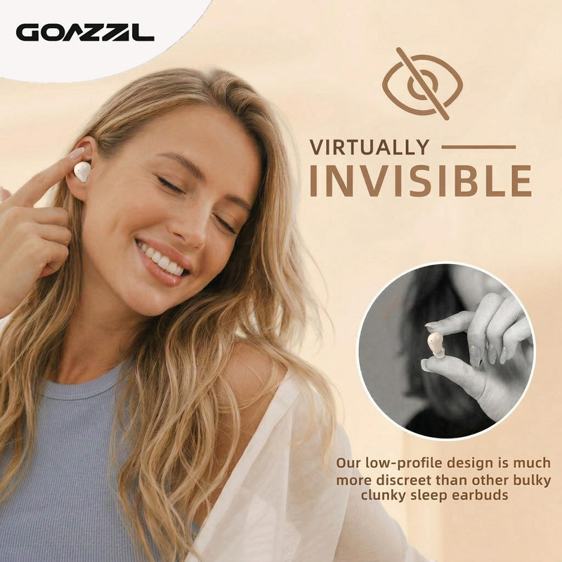 Sleep Earbuds, Invisible Mini Wireless Earbuds for Small Ear Canals, Ergonomic Bluetooth Earbuds with Premium Sound and One-Step Auto Pairing（White） White