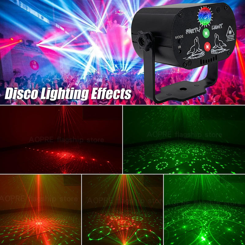 USB-Powered 60-Patterns 240 Conbination Effects Stage Light Party Light UV & RGB Backlight Remote Control for Indoor Events, Birthdays, Halloween, Karaoke, Club, and KTV (R60)