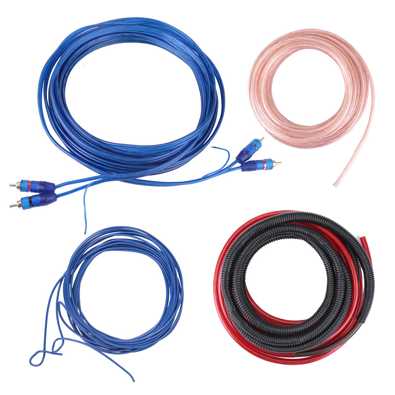 Pyle Car Stereo Wiring Kit - Audio Amplifier & Subwoofer Speaker Installation Cables (4 Gauge), Blue (PLAM40)
