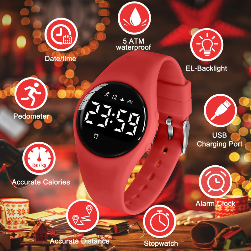 A ALPS Black Square Watch Plus Red Round Watch