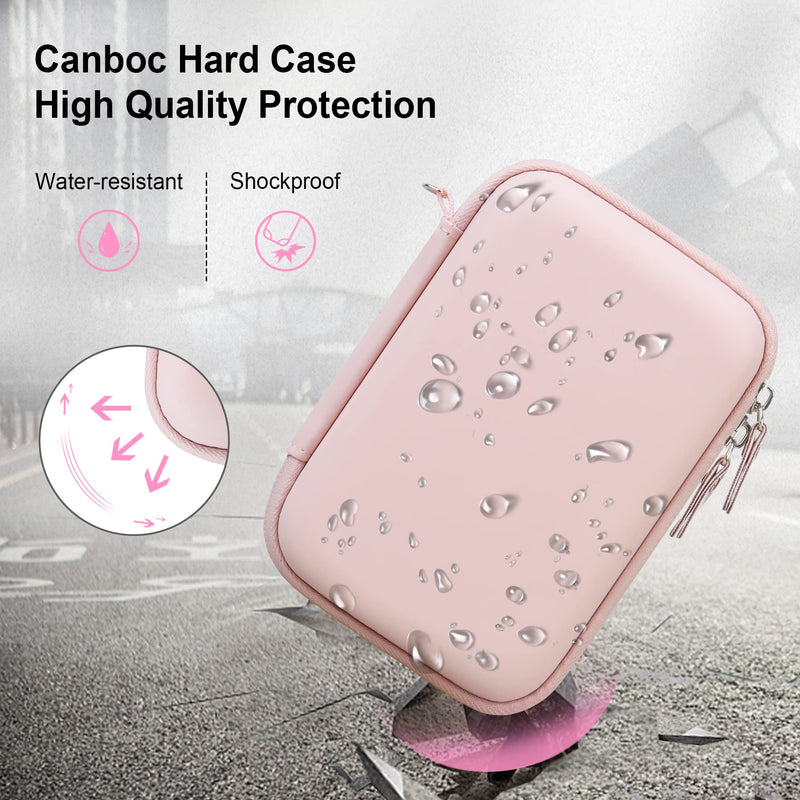 Canboc Label Maker Case for Phomemo D30/ Phomemo D35/Memoking D30 Label Maker, Portable Thermal Bluetooth Label Printer Storage Bag, Mesh Bag fit Label Paper Cable, Pink Pink+Pink
