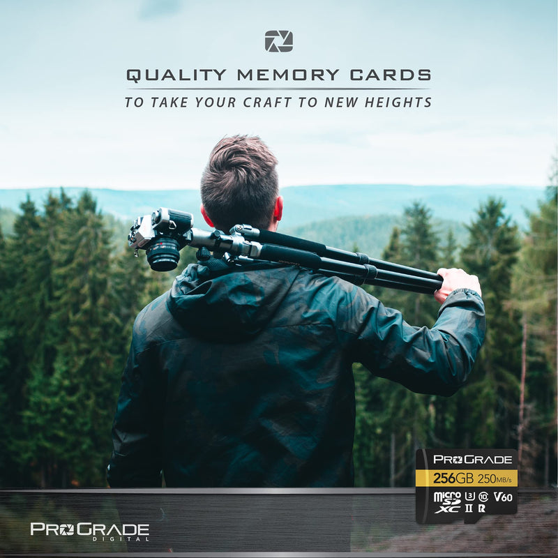 ProGrade Digital microSD Memory Card - V60 microSD Card for DSLR and Action Cameras - High Speed Transfer of Files & Large Storage - Up to 250MB/s Read and 130MB/s Write Speed 128 GB 128GB