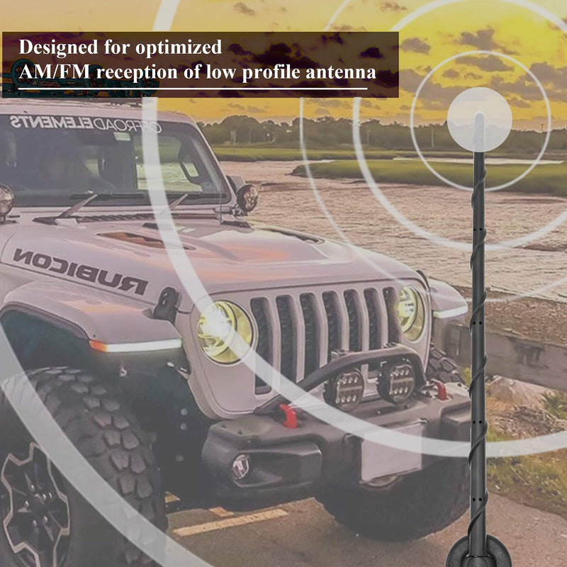 KSaAuto 16 Inch Antenna for 2007-2026 Jeep Wrangler JK JL JKU JLU Gladiator JT, Jeep Exterior Accessories, Jeep Antenna Replacement, Jeep Radio Upgrade Premium Reception 16"