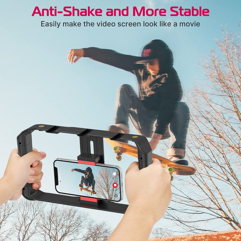 ULANZI U Rig Pro Smartphone Video Rig, Filmmaking Vlogging Case, Phone Video Stabilizer Grip Tripod Mount for Videomaker Film-Maker Video-grapher with Cold Shoe Mount for iPhone Samsung and More Black