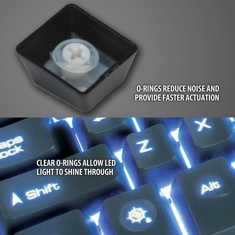 ENHANCE Mechanical Keyboard O Ring Ultra-Quiet Switch Dampeners Damper Firm 50A Clear (140pcs), Key Cap Remover, Cleaning Brush, Cloth and Accessory Bag - Mod Kit for Cherry MX, TTC, Kaihua 50A (Firm)