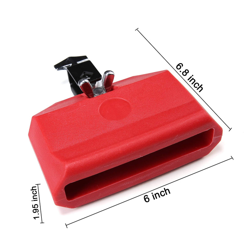 Jam Block, Red Musical Percussion Block, Latin Drum Instrument, Plastic