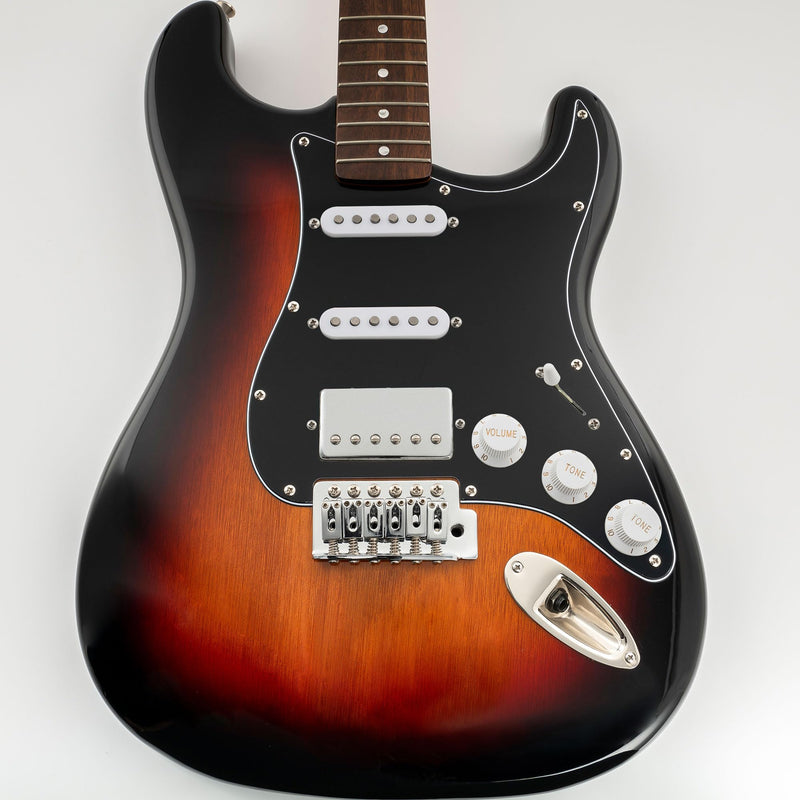 [AUSTRALIA] - Musiclily HSS 11 Hole Strat Pickguard ST Guitar Pick Guard Scratch Plate for Fender American/Mexican Standard Stratocaster Modern Style Electric Guitar,3Ply Black 3ply Black 