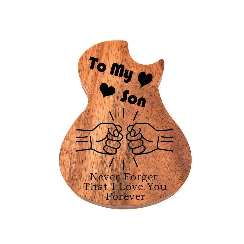 Guitar Picks Holder with 3pcs Guitar Picks for Bass,Electric,Acoustic Guitars Birthday Gifts for Son Rock"Roll
