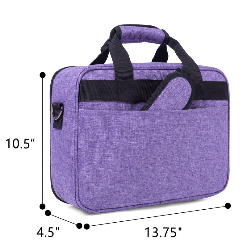 Luxja Projector Case, Projector Bag with Accessories Storage Pockets (Compatible with Most Major Projectors), Medium(13.75 x 10.5 x 4.5 Inches), Purple