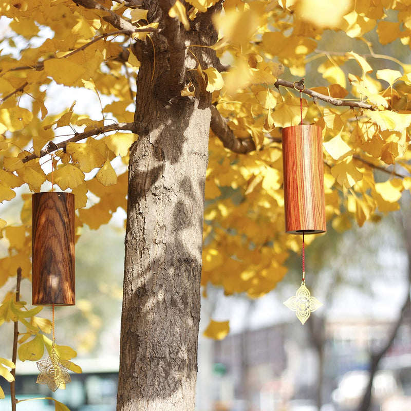 Chakra Chimes Natural Bamboo Wind Chimes Meditation Chord Windchime Wind Bell for Home Decoration Zen Mindfulness Sacral Chakra