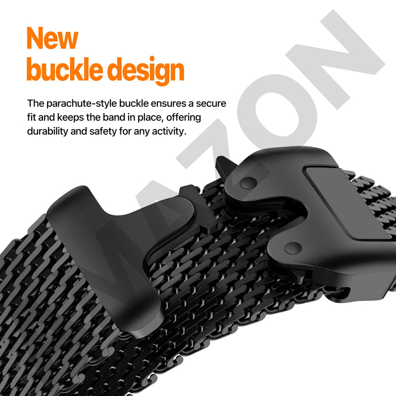 BM2 Band for Apple Watch Bands Milanese Ultra 2 49mm, Series 10 46mm, 9 8 7 45mm 41mm, SE 6 5 4 44mm 40mm, 3 2 1 42mm 38mm Men Women Strap iWatch 49mm, 46mm, 45mm, 44mm, (42mm S3/2/1) Titanium Black