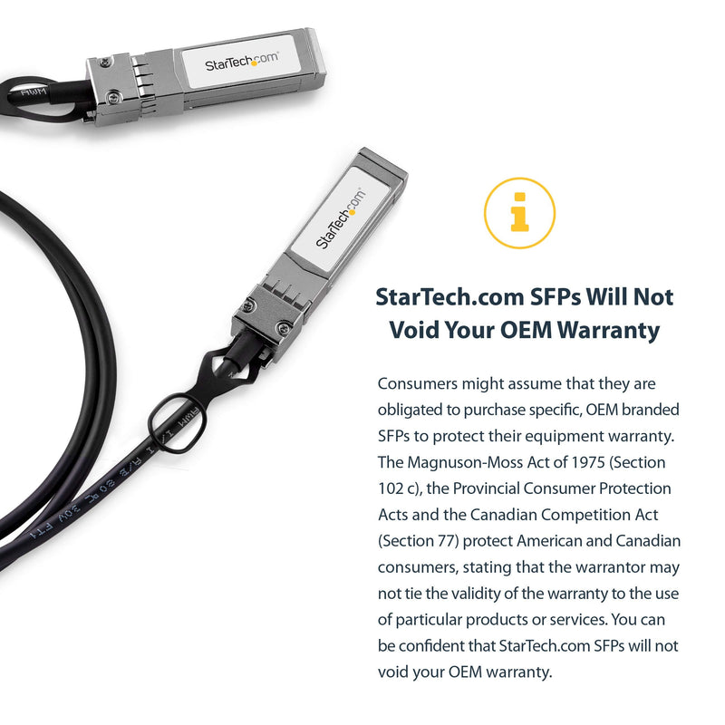 StarTech Cisco SFP-H10GB-CU3M 3m 10G to Direct Attach Cable (SFPCMM3M) | 10GbE SFP+ Copper DAC 10Gbps Low Power Passive Transceiver Module DAC Firepower ASR920, Twinax, Compatible 10 ft / 3m