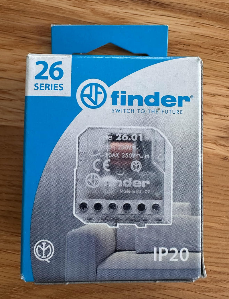 Finder 260280120000PAS Step Relay Box 230 VAC 1 NO 10 A 1 Stück Stromstoßschalter für Unterputzdose