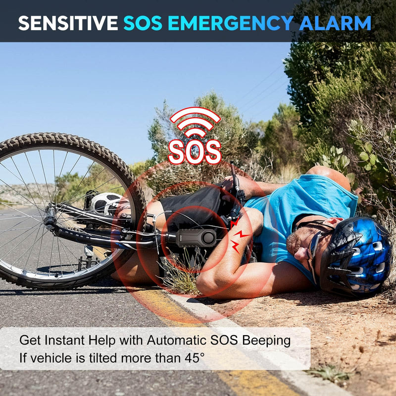 Bike Alarm, 120dB Loud Waterproof Wireless E-Bike Motorcycle Alarm with Remote, Anti-Theft Vibration Motion Sensor Multipurpose Security Alarm System, Ebike Accessories Black