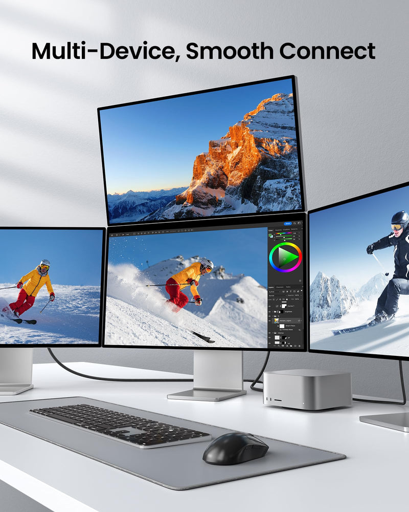 Silkland 80Gbps Right Angle USB 4 Cable for Thunderbolt 5 Cable 240W 10FT | 120Gbps Bandwidth, 8K@120Hz/4K@540Hz, 90 Degree USB C Video Cable Compatible Thunderbolt 5/4, MacBook, iPhone 17/16, Dock 1