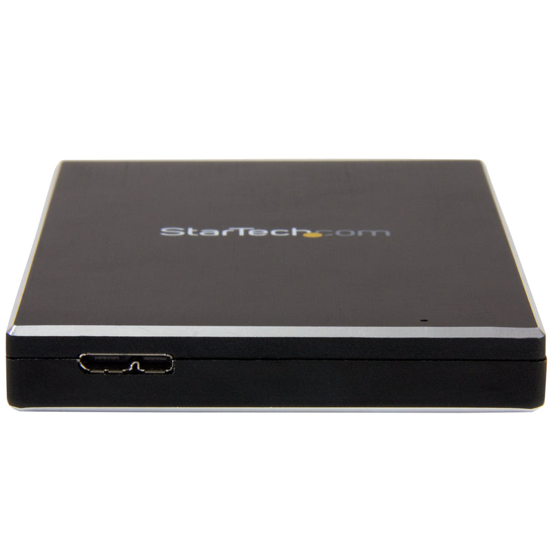 StarTech 2.5in SATA Hard Drive Enclosure, USB 3.1 Gen 2, Case (S251BMU313) | External portable enclosure, USB 3.1 Gen 2 10Gbps, HDD and SSD, Brushed aluminum, USB-A cable, Spacer USB 3.1 (10Gbps)
