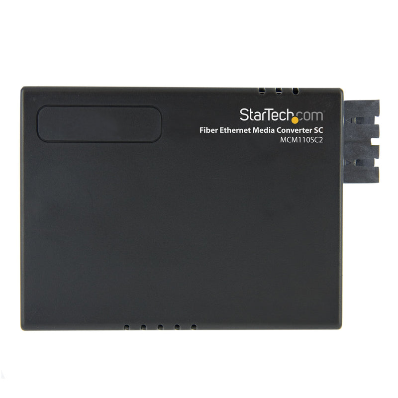 StarTech Multi-Mode (MM) SC Fiber Media Converter, 2km, TAA (MCM110SC2) | 10/100Mbps Networks, Standalone Ethernet to SC MM Fiber Media Converter, 1310nm, For No Chassis Mount 2km | 10/100 Mbps