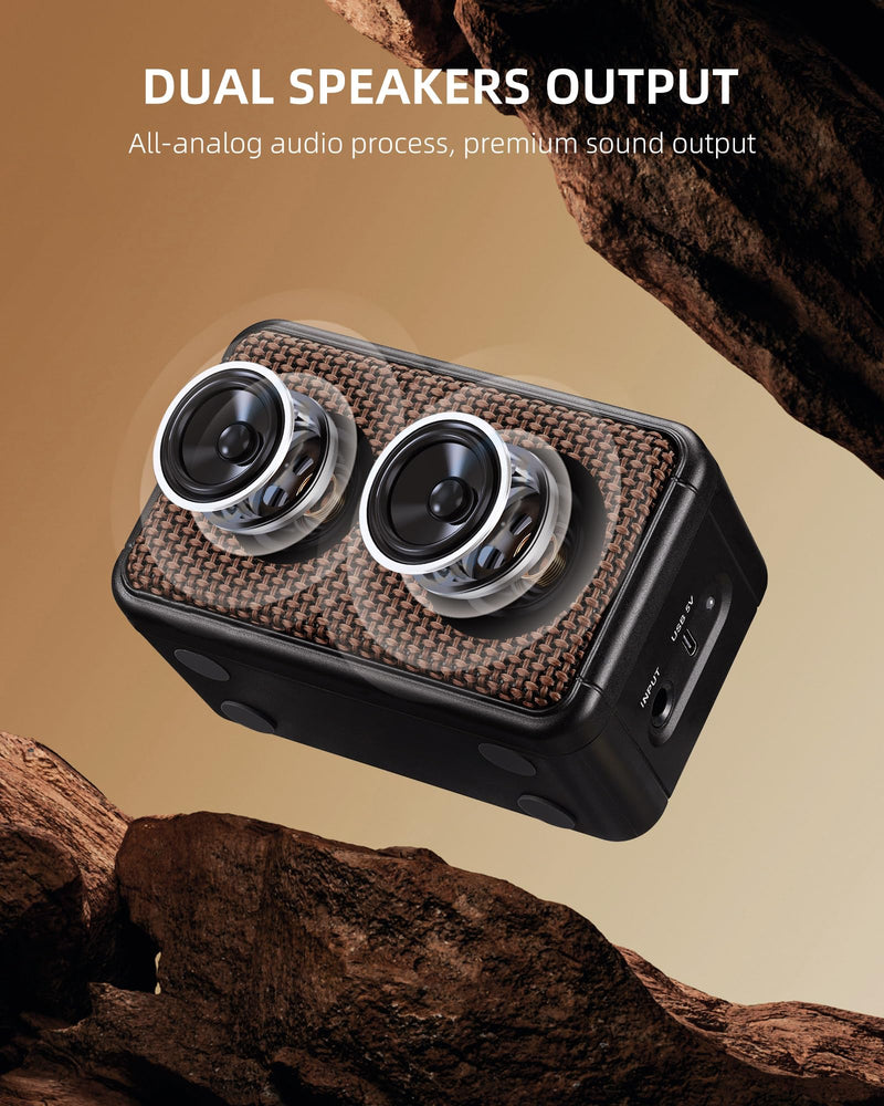 [AUSTRALIA] - LEKATO Mini Electric Guitar Amplifier, Dual Speakers 5W, Rechargeable Guitar Amp Bluetooth with Clean Overdrive Effects, Headphone Jack, Retro Portable Small Amp for Practice 