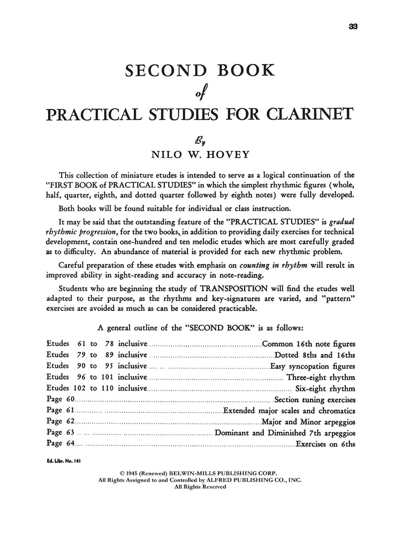 Practical Studies for Clarinet, Bk 2