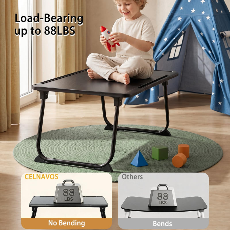 ‌CELNAVOS Lap Desk - 23.6" Large Portable Laptop Stand with Metal Legs, Built-in Storage Drawer & Non-Slip Lip - for Home Office, Gaming, Writing, Meals, Fits Adults and Kids