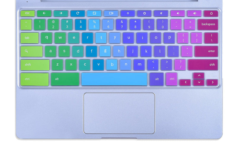 Colorful Keyboard Cover for 2020-2017 Samsung Chromebook 4 3 XE310XBA XE500C13 XE501C13 11.6/Chromebook 4 15.6" XE350XBA/Chromebook 2 XE500C12/Chromebook Plus V2 XE520QAB XE521QAB 12.2", Rainbow