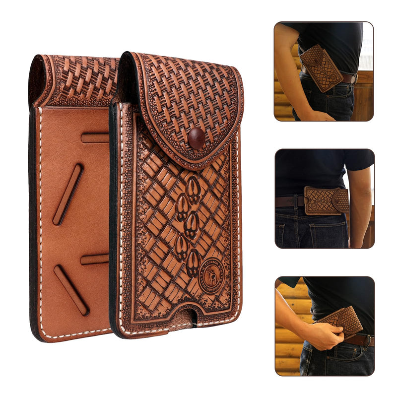 Leather Cell Phone Belt Holster EDC Case Fit for iPhone 17 16 15pro,Pixel | Angled, Horizontal, Vertical Carry,Bottom Push-Hole, Charge Port, Fits Iphone 12–17 Pro, Pixel 10a/10 Pro, Samsung S23/S24