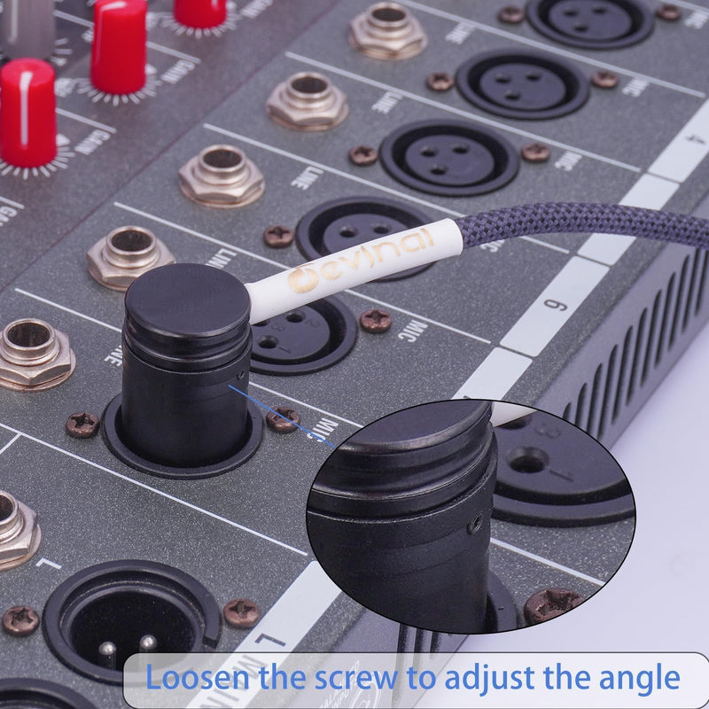 [AUSTRALIA] - Devinal Rotatable Right-Angle XLR Cable, Adjustable-Angle Low-Profile XLR Microphone Adapter Connector, Right-Angle Mic Cord on Both Ends (Male and Female) 0.8 FT 2 pcs Angle Male to Angle Female 1FT 