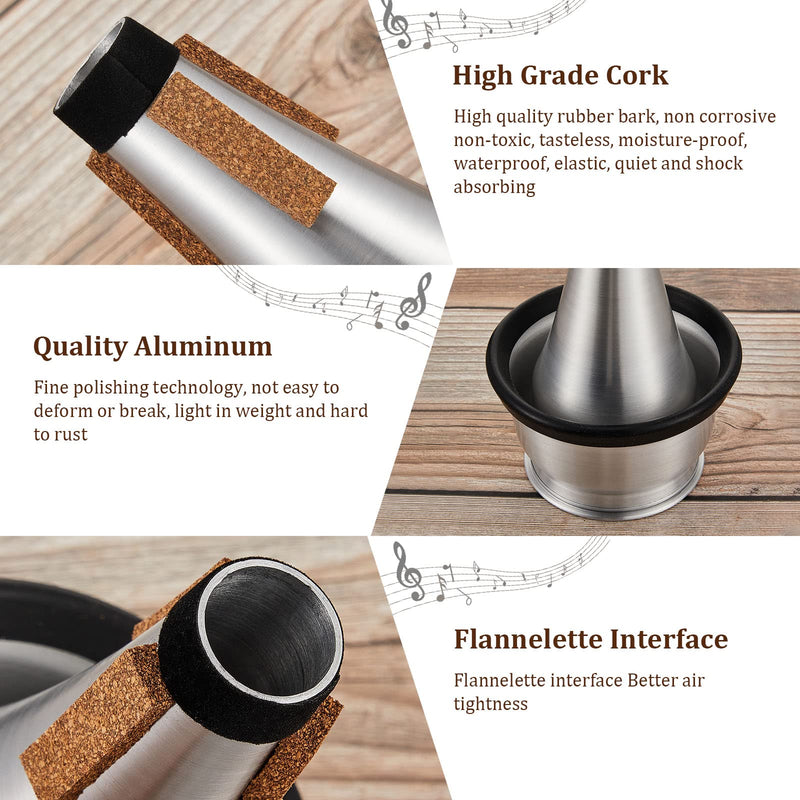 3 Pcs Trumpet Mute Set Small Practice Mute Trumpet Mute Silencer Cup Trumpet Mute All Aluminum Trumpet Mute for Beginners Students Jazz Classic Stage Performance Practice