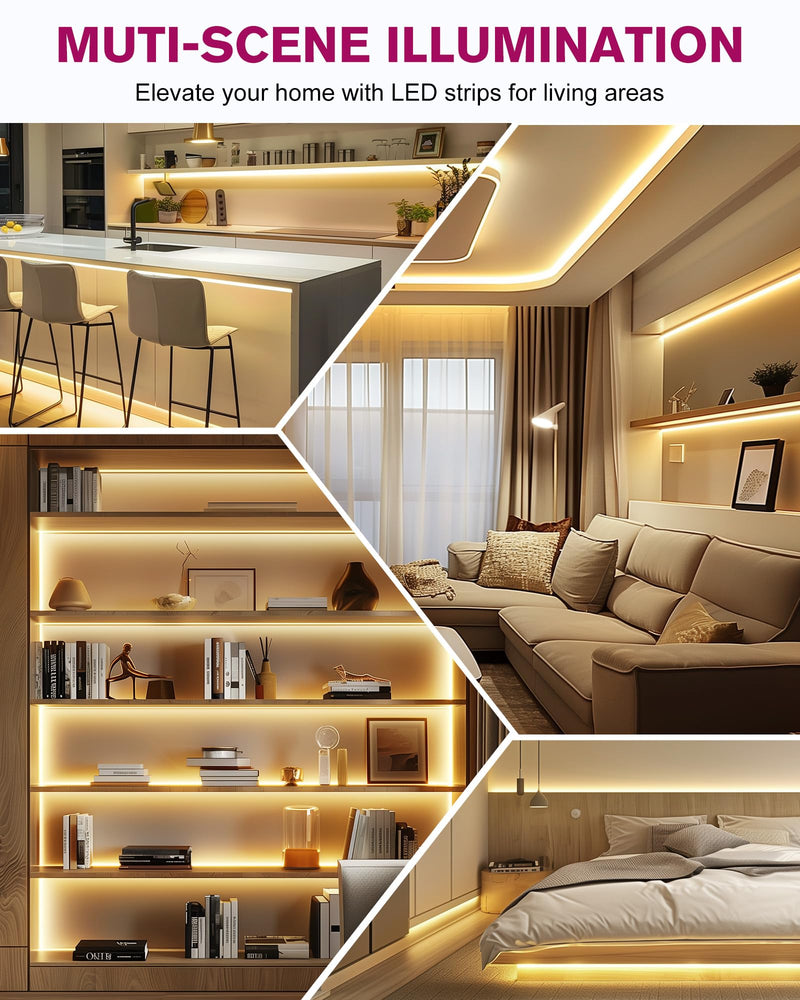 [AUSTRALIA] - EMITEVER LED Strip Lights Warm White 3000K, UL 24V LED Tape Light, 16.4ft, Ra 95+, IP30, 2.9W/ft, 240+Lumens/ft, 600LEDS/Spool, UL Listed 5 Year Warranty (Power Supply Sold Separately) 