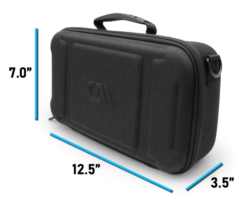 CASEMATIX Mixer Case Compatible With Behringer P16 Stage Mixer and P16-HQ Powerplay In Ear Accessories, Cables and Power Adapters, Fits Mixers up to 12.0” x 6.0” x 2.5” With Shoulder Strap
