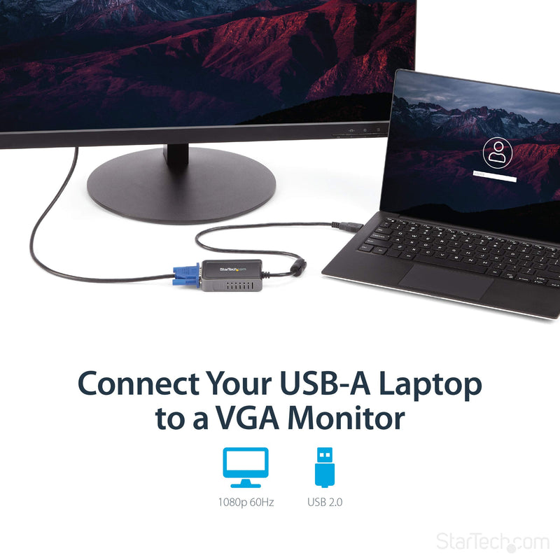 [AUSTRALIA] - StarTech.com USB 2.0 to VGA Adapter, USB to VGA Monitor Converter for Windows, 1440x900 (no support for macOS/ChromeOS/Linux) 1440p x 900p 
