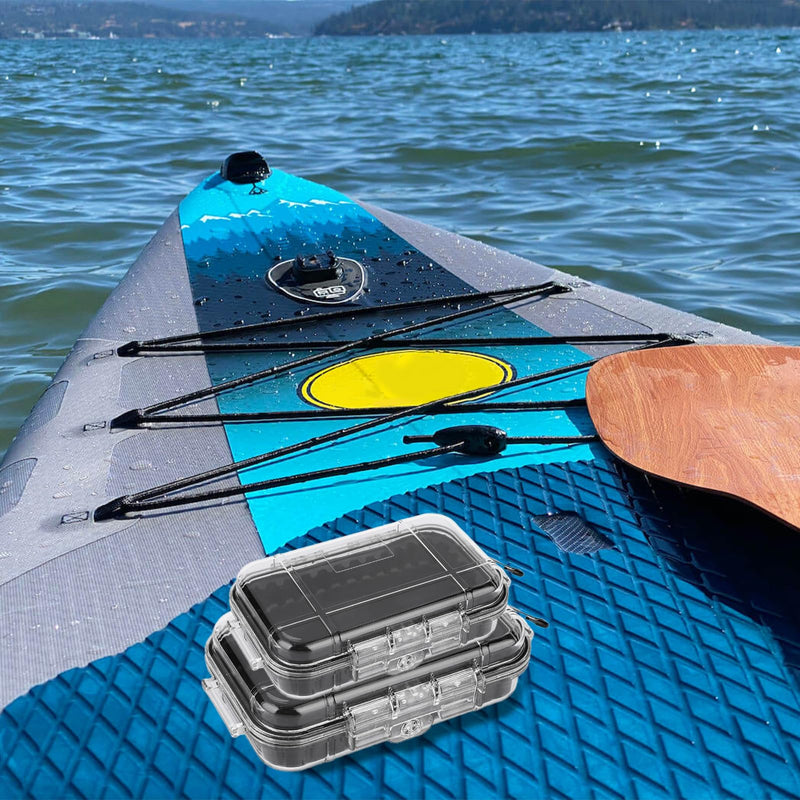 Waterproof Dry Box Protective Case, IP67 Water Resistant Portable Micro Case Watertight Storage Box for Phones, Knives, Wallets, Watches (Transparent, Small) (Pack of 2) Small (Pack of 2) Transparent