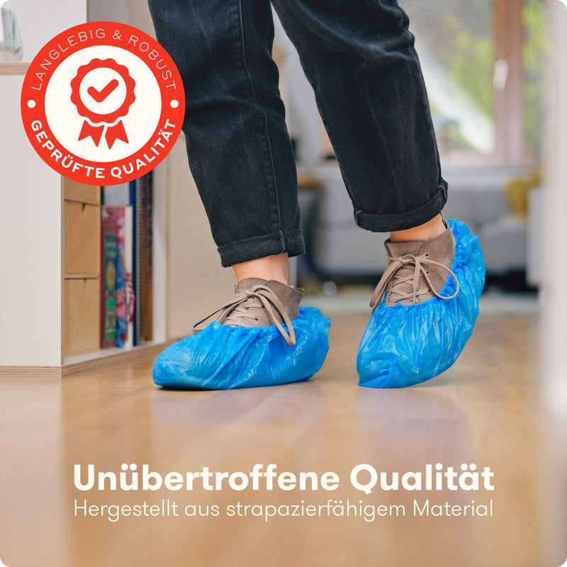 Disposable Shoe Covers (Pack of 100) - Practical CPE Covers for Shoes (3 g) - Robust Disposable Overshoes for Hygiene and Protection - Perfect for Home, Clinic, Laboratory and Crafts 1