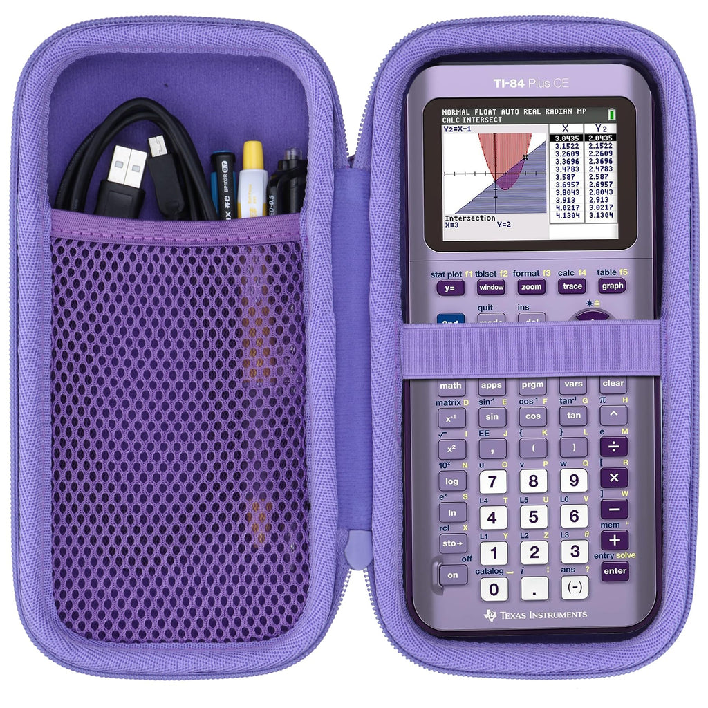 Hard Case Compatible with Texas Instruments TI-84 Plus CE/TI-84 Plus/TI-Nspire CX II CAS/TI-Nspire CX II/TI-83 Plus/TI-89 Titanium/TI-85 / TI-86 Color Graphing Calculator (Iris Purple Case) Iris Purple Case