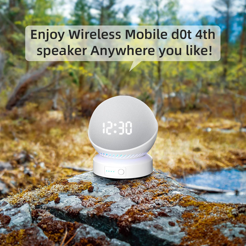 Battery Base for D0/t 4th & 5th Generation Portable D0/t 5TH Gen and Google Nest WiFi Battery Base Stand, Not Including The Speaker (white) white