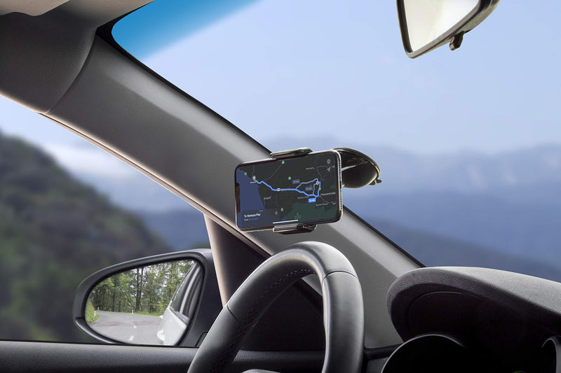 Scosche VWDSM2 Car Mount 3-in1 Suction Cup Mount with Vent Clips for Mobile Devices - Window, Dash, Vent Mount, 360 Rotation Window / Vent / Dash