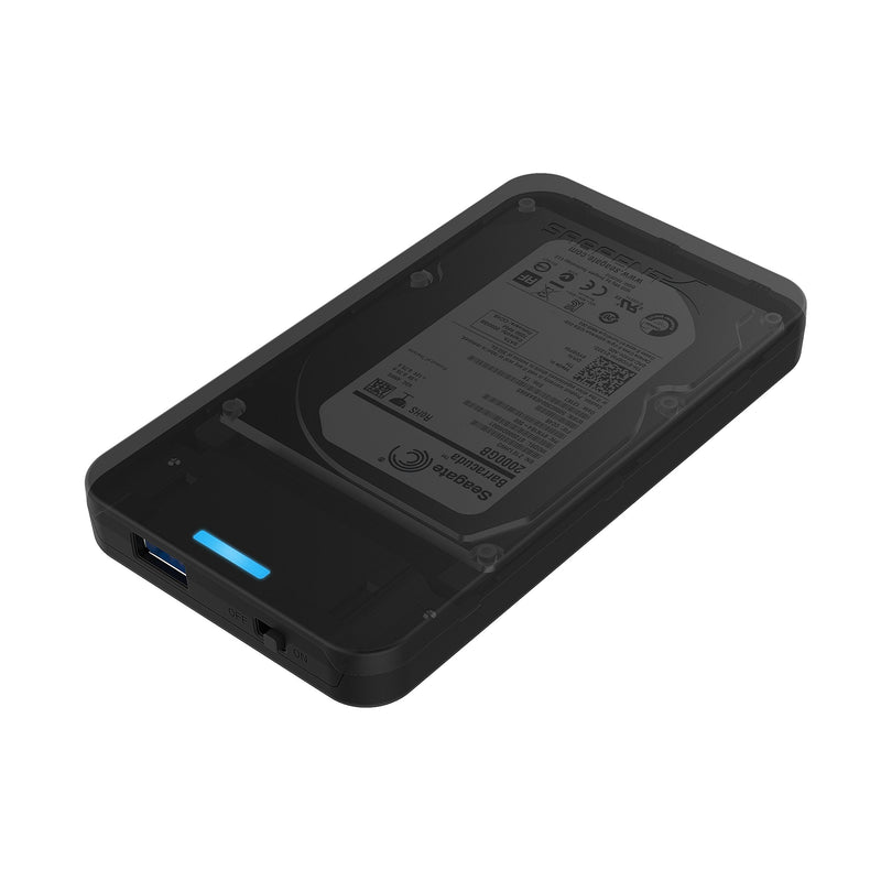 SABRENT 2.5-Inch SATA to USB 3.0 Tool-Free External Hard Drive Enclosure [Optimized for SSD, Support UASP SATA III] Black (EC-UASP)