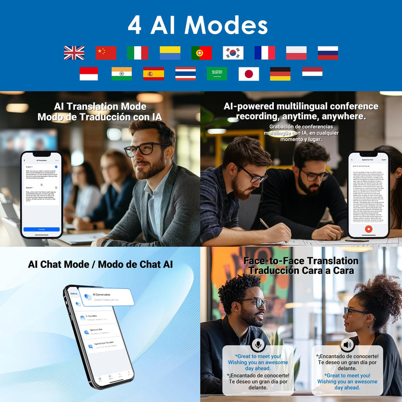 GetD AI Glasses, Smart Glasses Powered by ChatGPT, Real-Time AI Translation | Polarized lens, AI translation in 145 languages, Hands‑free calls, Immersive audio, Holds AI conversations, 11H Playtime