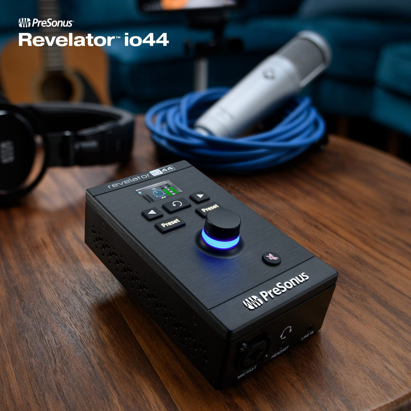 PreSonus Revelator io44 USB-C Audio Interface for music production and streaming with built-in mixer and easy-to-use effects presets plus Studio One DAW Recording Software Revelator io44 USB-C Interface
